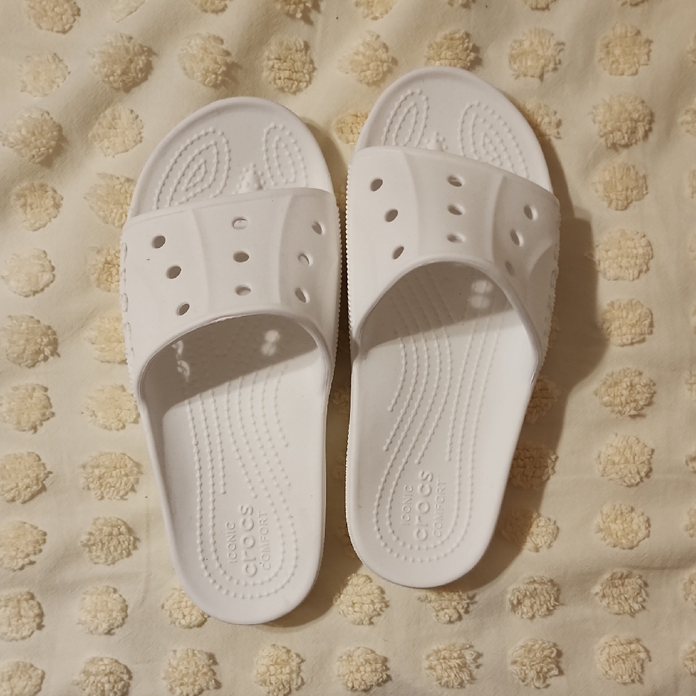 CROCS White Slide Sandals